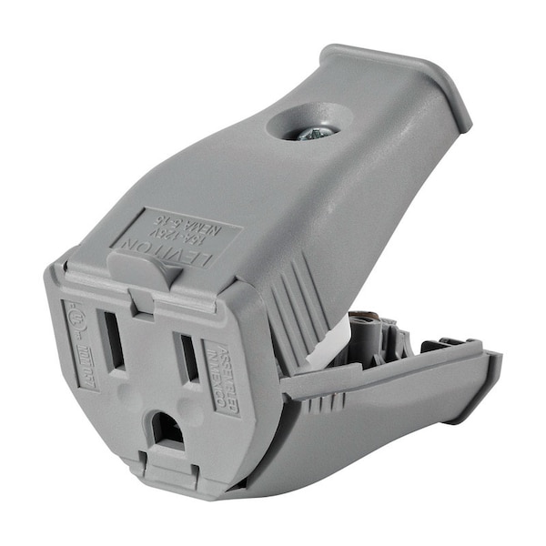 Leviton Leviton Commercial and Residential PVC Straight Blade Hinged Cord Outlet 5-15R 3W102-0GY - main